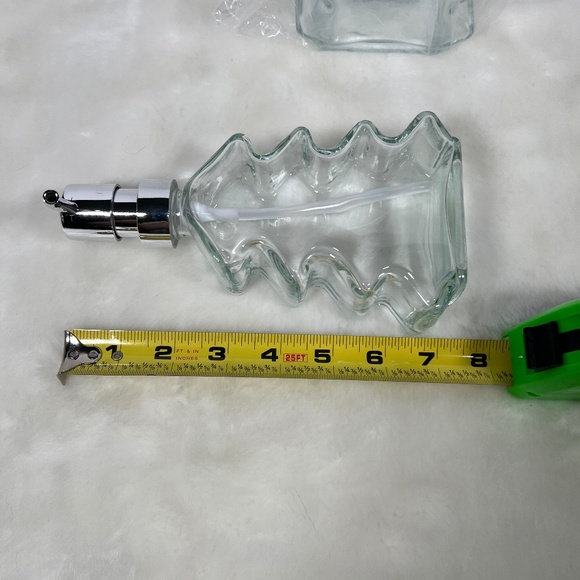 NEW Christmas Tree Clear Glass Soap Dispenser Bottles 304 Rust Proof Stainless - Picture 6 of 8